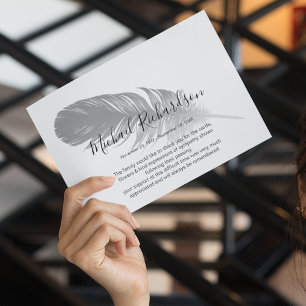 Symbolische Feder-Gedenk-Dankeskarten Dankeskarte