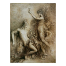 Symbolische Kunst von Hesiod und Muse von Gustave