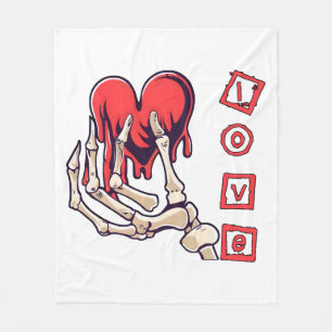 Symbolische Liebe Skeleton Hand Angebot Herz Fleecedecke