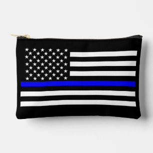Symbolische Thin Blue Line American Flag Grafik au Zubehörtasche