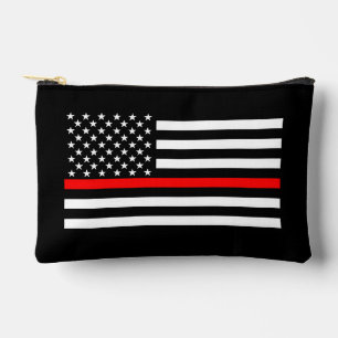 Symbolische Thin Red Line American Flag Grafik auf Zubehörtasche