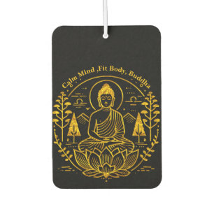 Symbolischer Buddha, umgeben von Naturelementen Autolufterfrischer