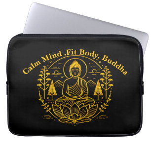 Symbolischer Buddha, umgeben von Naturelementen Laptopschutzhülle