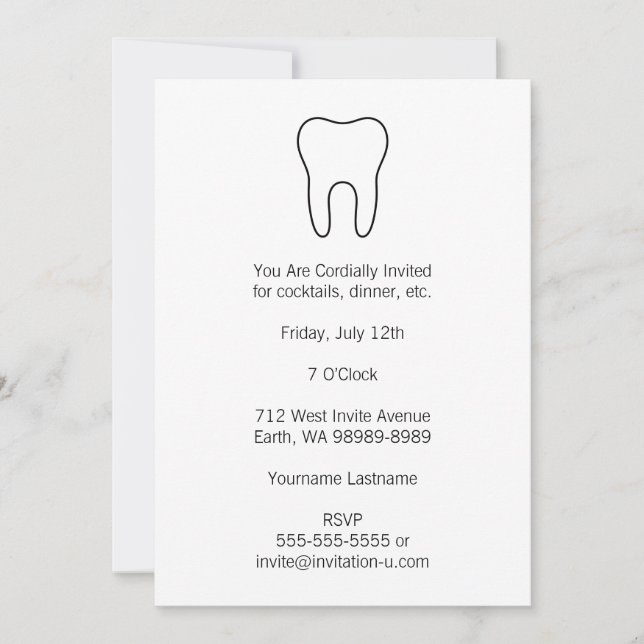 Symbolischer Zahn Einladung (Vorderseite)