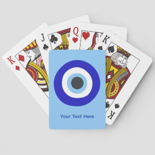 Symbolisches blaues böse-Augen-Glücksamulett nach Spielkarten