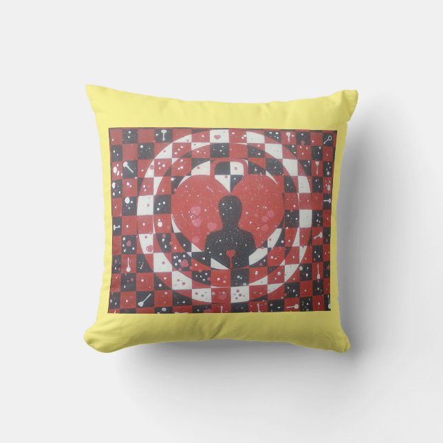 Symbolisches menschliches Herz-Form-Bilddesign mit Kissen (Vorderseite)