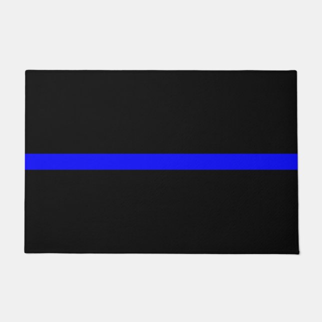 Symbolisches Thin Blue Line-Grafikdesign Fußmatte (Vorderseite)
