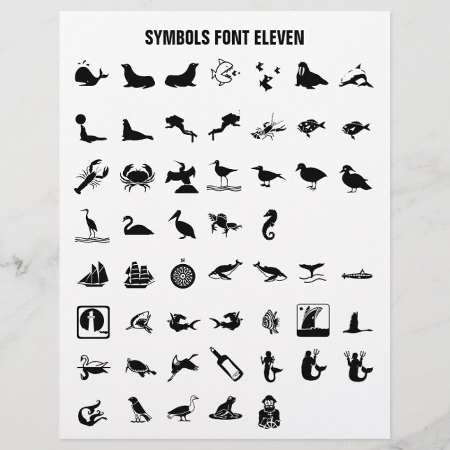 SYMBOLS 11 - Zazzle-Schriftart-Beispiel Briefkopf (Vorderseite)