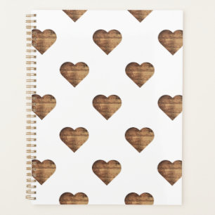 Symétrique Grand coeur en bois Brown rustique