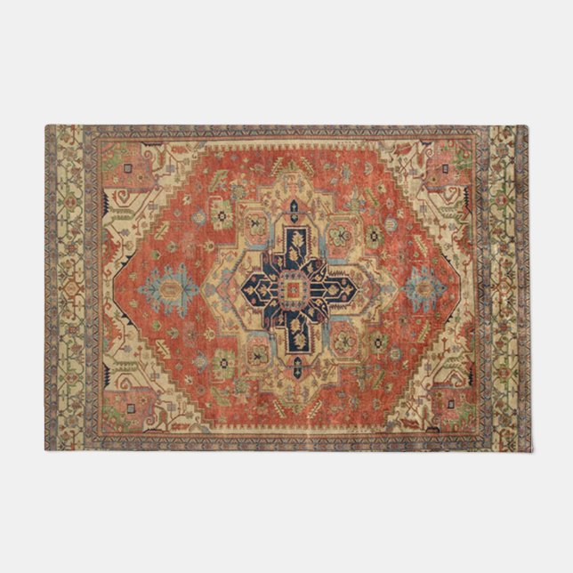 SYMETRISCHE PERSISCHE VINTAGE PATTERIN FUßMATTE (Vorderseite)