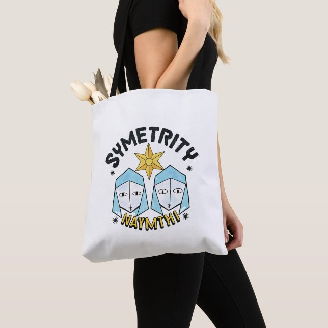 Symetrity Waymthi Abstrakte symmetrische Zahlen Tasche (Von Nahem)