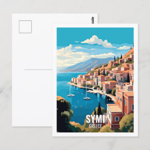 Symi Griechenland Berühmte Reiseziele Postkarte