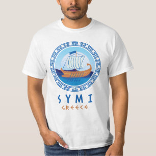 Symi, Griechenland Griechisches Schiff Design Herr T-Shirt