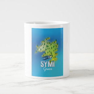 Symi Insel Karte Griechenland Reiseplakat. Jumbo-Tasse