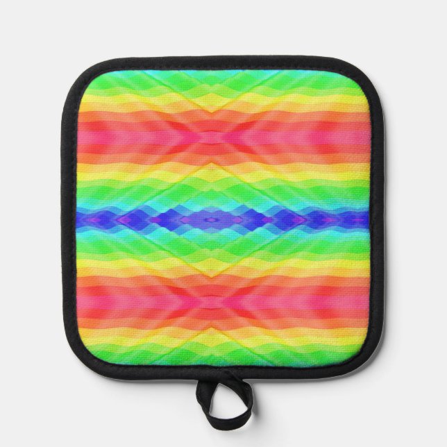 symmetrical rainbow pattern and a black border topflappen (Vorderseite)