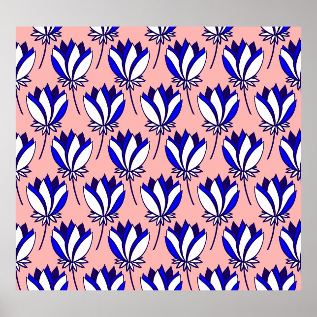 Symmetrie: Vintages Muster Poster (Vorne)