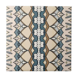 Symmetrische Beige und Blau Gemustert einzigartig Fliese