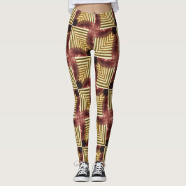 symmetrische Boxlinien sqyare violett und gold Leggings