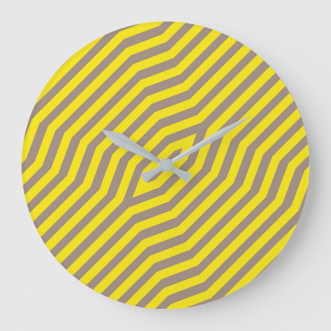 Symmetrische diagonale Streifen Hintergrund 14 Große Wanduhr (Vorderseite)
