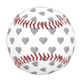 Symmetrische kleine Betonherzen auf Weiß Baseball