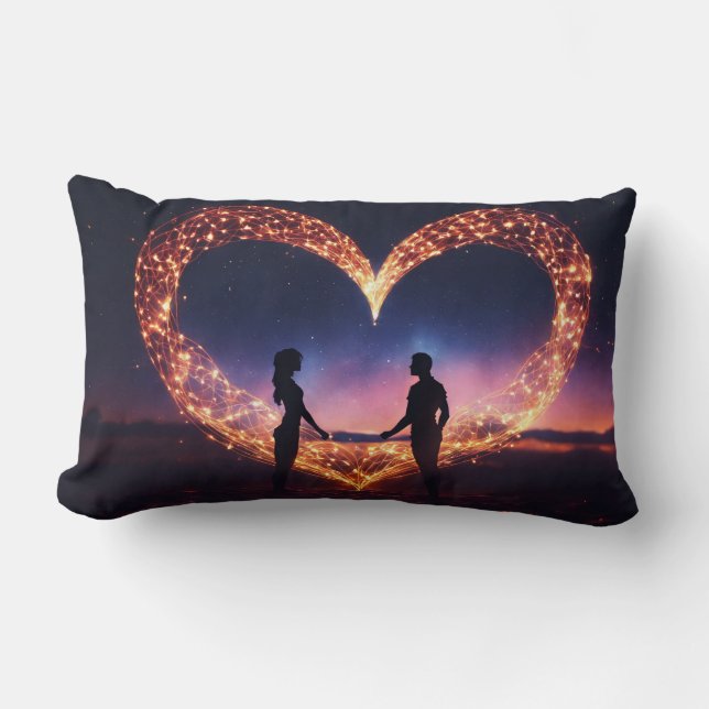 Symmetrische Liebe: Matching Throw Pillows Lendenkissen (Vorderseite)