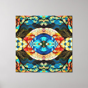 SYMMETRISCHE WÄLDER JAPANESE ART STYLE LEINWANDDRUCK