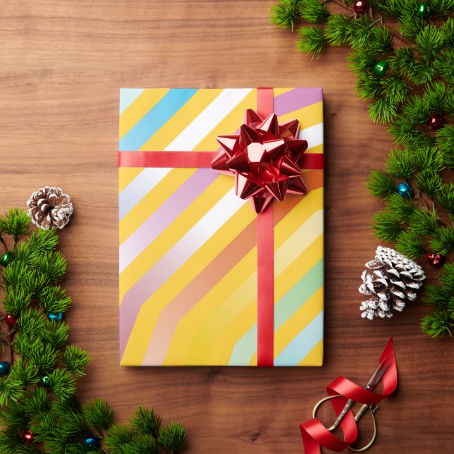 Symmetrischer diagonaler Streifen Hintergrund 3 Geschenkpapier (Feiertagsgeschenk)