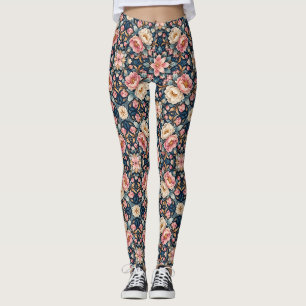 Symmetrischer moderner floraler Kaleidoskop Leggings