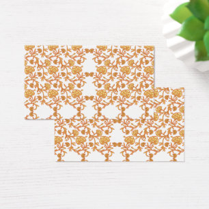 Symmetrisches Blumenmuster mit orangefarbenen Moti
