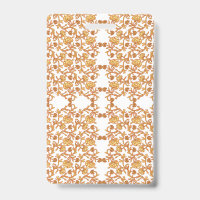 Symmetrisches Blumenmuster mit orangefarbenen Moti