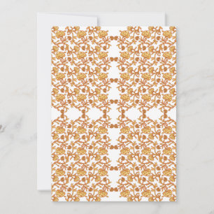 Symmetrisches Blumenmuster mit orangefarbenen Moti Einladung