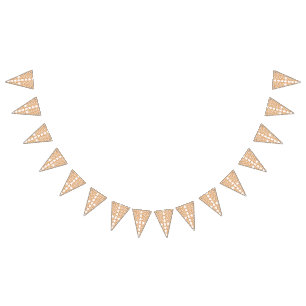 Symmetrisches Blumenmuster mit orangen Motiven res Wimpelkette