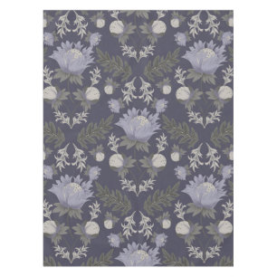 Symmetrisches dunkelviolettes Blumenmuster Tischdecke