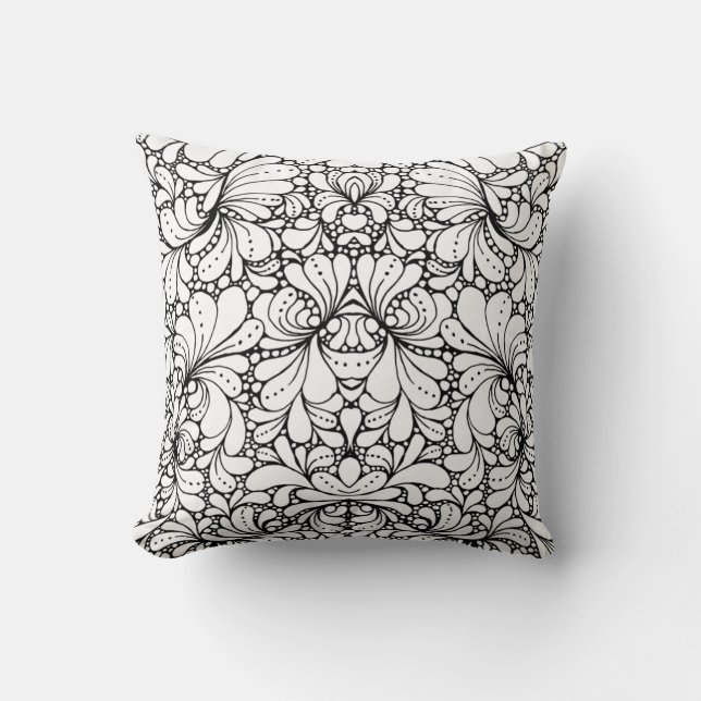 Symmetrisches Ethnic Ornament Kissen (Vorderseite)
