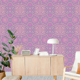 Symmetrisches geometrisches Tessellated Pink Lila Tapete