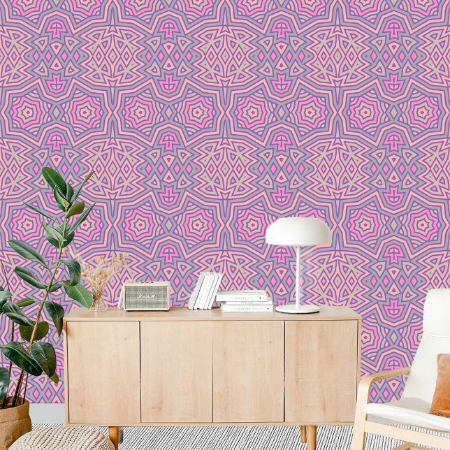 Symmetrisches geometrisches Tessellated Pink Lila  Tapete (Von Creator hochgeladen)