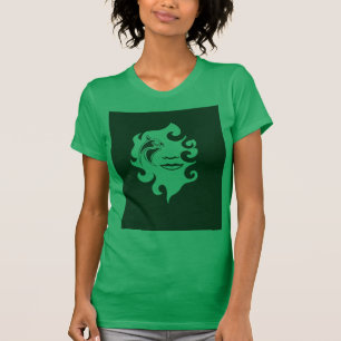 Symmetrisches Löwen-Silhouetten Grafik T-Shirt - S