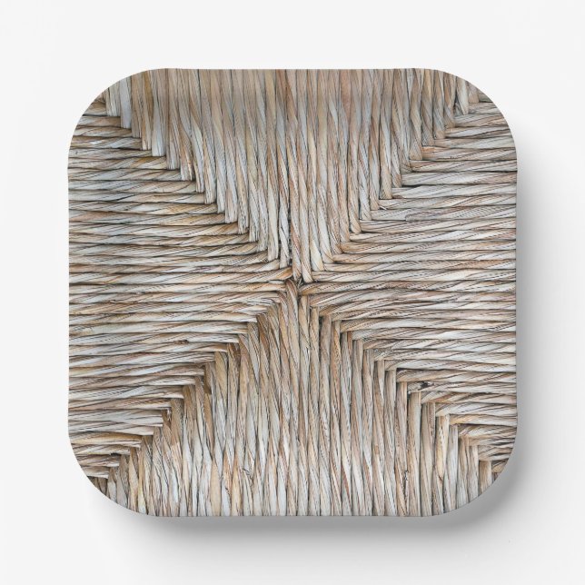 Symmetrisches natürliches Bamboo-Fibre-Weave Pappteller (Vorderseite)