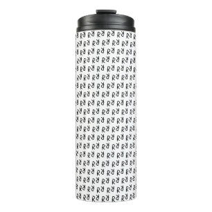 Symmetrisches R-Linienkunst-T-Shirt, minimalistisc Thermosbecher