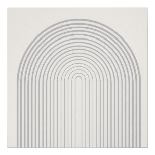 Symmetrisches Regenbogen Form Beige Weiße Kunst Poster