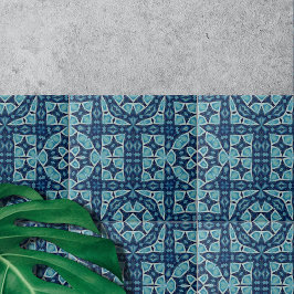 Symmetrisches Soft Blue und Indizien Fliese