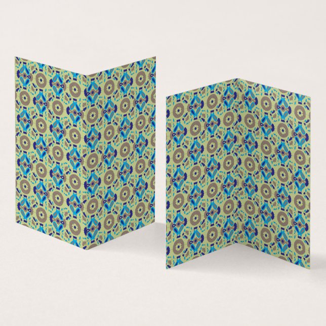 symmetrisches Textildesign mit blau und oder (Innenseite und Außenseite)