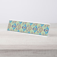 symmetrisches Textildesign mit blau und oder