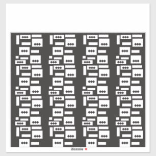 Symmetrisches, weißes geometrisches Design mit kna Aufkleber
