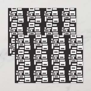 Symmetrisches, weißes geometrisches Design mit kna Dankeskarte