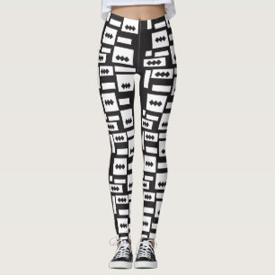 Symmetrisches, weißes geometrisches Design mit kna Leggings