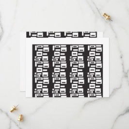 Symmetrisches, weißes geometrisches Design mit kna Save The Date