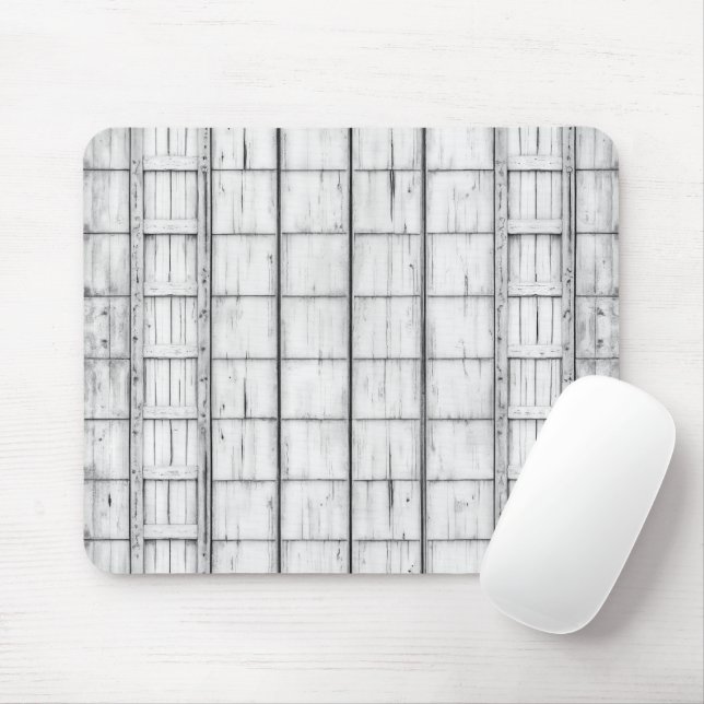 Symmetrisches, weißes Holzmuster Mousepad (Mit Mouse)