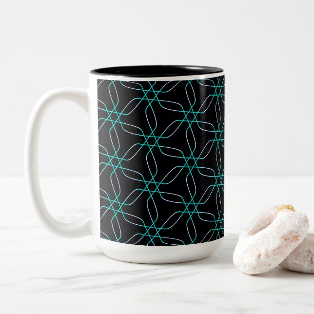 Symmetry in Motion Zweifarbige Tasse (Mit Donut)