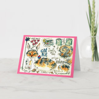 Sympa chaton chat salut ou carte de note